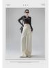 Women's White High-Waisted Wide-Leg Jeans: Autumn/Winter Retro American Style Loose Fit.
