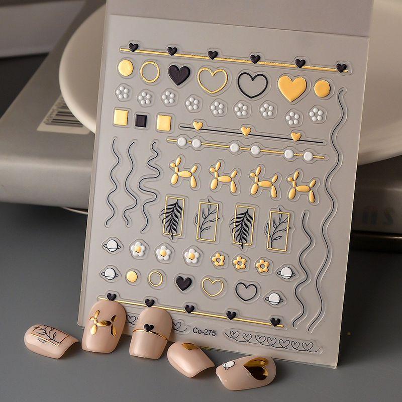 

Asymmetrical Lines Nail Art Sticker Sweet Cool Bronzing Heart Nail Sticker 5D Adhesive DIY Nail Stickers 275 Default