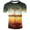 Modale Summer T Shirt For Youth With Digital Space Starry Sky 3d Print Casual Top