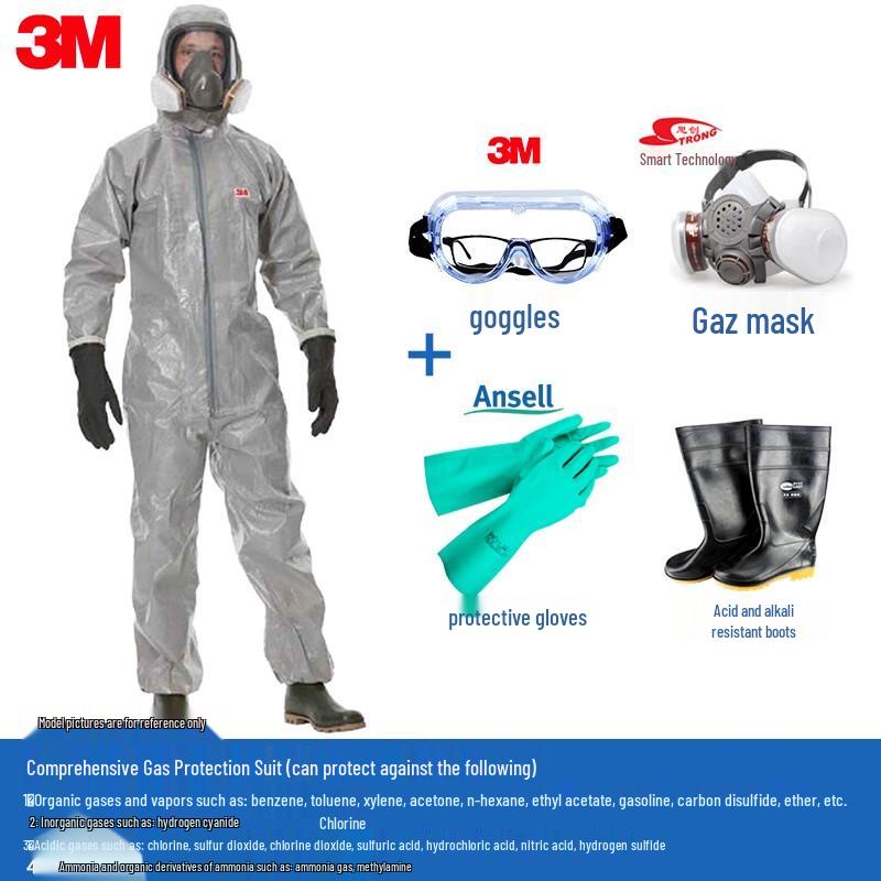 HANDUNYOU Chemical Protective Suit with Half-Mask Set