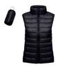 Women's Lightweight Down Jacket, Solid Color, Stand Up Collar, Down Vest With Pockets