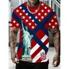 Men's USA 250th Anniversary T-Shirt American Flag Print Oversized Tees Patriotic 4th Of