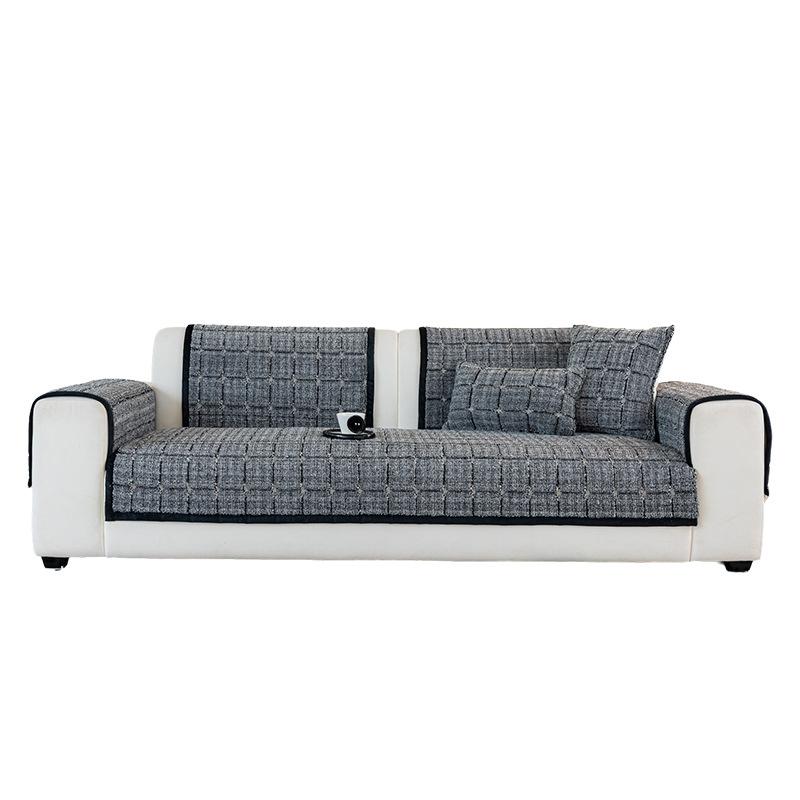 Simple Style Sofa Cover Fabric Straight Row Anti Slip Sofa Cushion Cover Skin Friendly And Durable Autumn Winter New Style M107