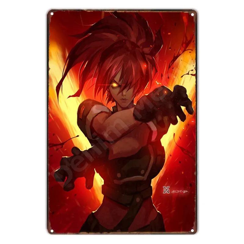 The King Of Fighters Anime Vintage Metal Sign, Wall Art Poster, Fighting Games, Retro Sign For Bar,Club,Man Cave,Home Wall Decor