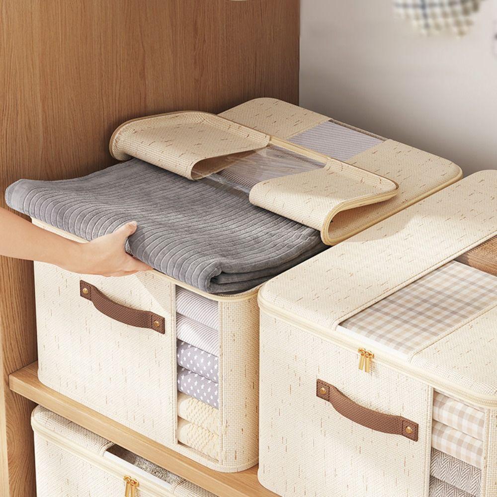 

Visible Quilt Storage Bag Zipper Wardrobe Sorting Storage Bucket Clothes Organizer XL