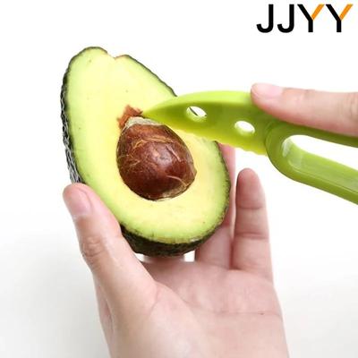 JJYY 3 in 1 Avocado-Schneider Shea-Entkerner Butter-Frucht-Schäler Schneider Fruchtfleisch-Separator Plastikmesser Küchengemüsewerkzeuge