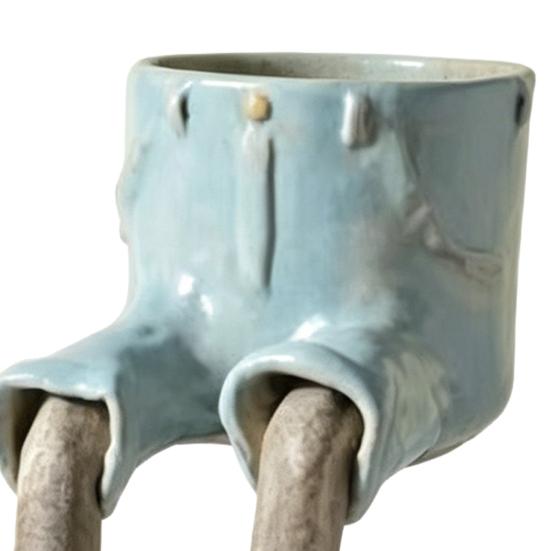 Creative Furniture Flower Pot, Cute Resin Planters, Funny Leg Shape Garden Figurines Planter for Home Lawn Yard Outside Decor
