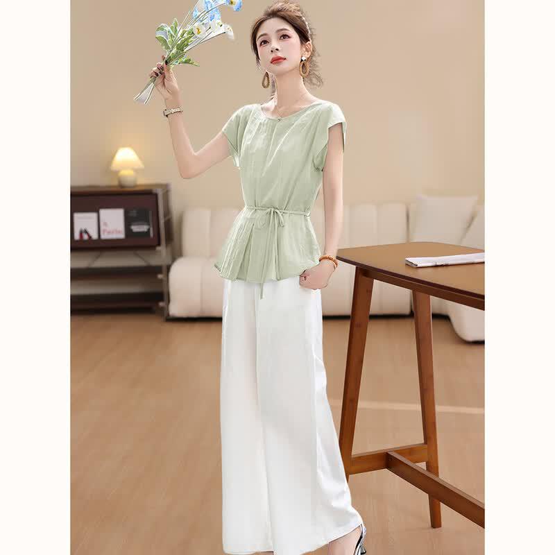 D.F.DEAR Women's Elegant French Style Two-Piece Summer Set