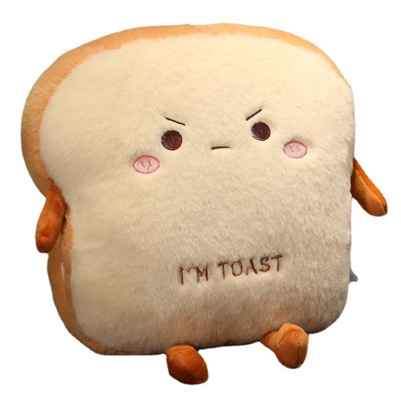 Winter Insertable Pillow Creative Toast Hand Warmer Student Sleeping Pillow Nap Plush Hand Warmer Pillow Home Decoration
