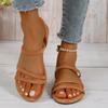 Summer new thin strap low heel square heel sandals comfortable and versatile students wear two women's sandals with one word