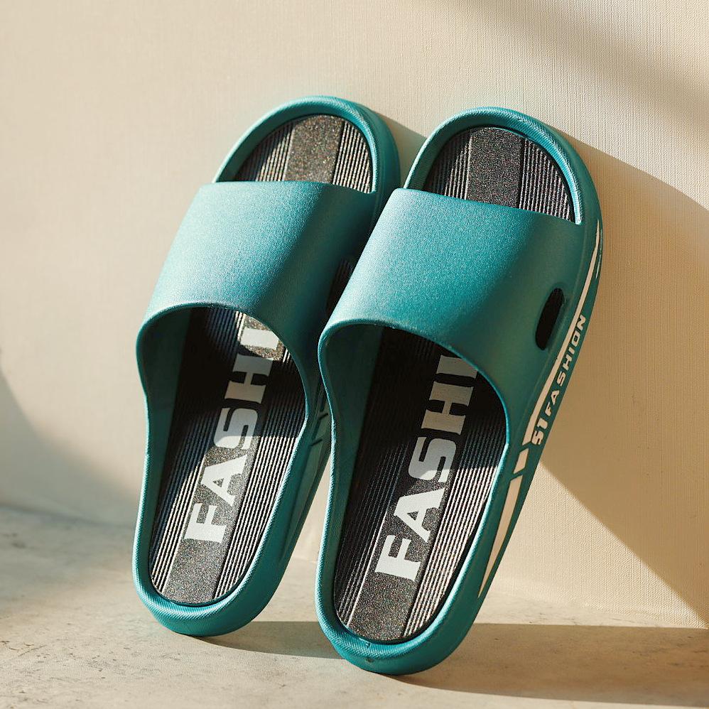 

Модные мужские новые летние тапочки, модные повседневные шлепанцы из ЭВА с мягкой подошвой, легкие пляжные туфли, мужские нескользящие сандалии и тапочки для дома и ванной 36-37 темно-зеленого