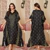 New wind-printed pajamas women's spring and autumn robes elegant and high-end long pajamas DP1191