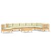 Vidaxl 9-Cz. Garden Lounge Set, Cream Cushions, Pine
