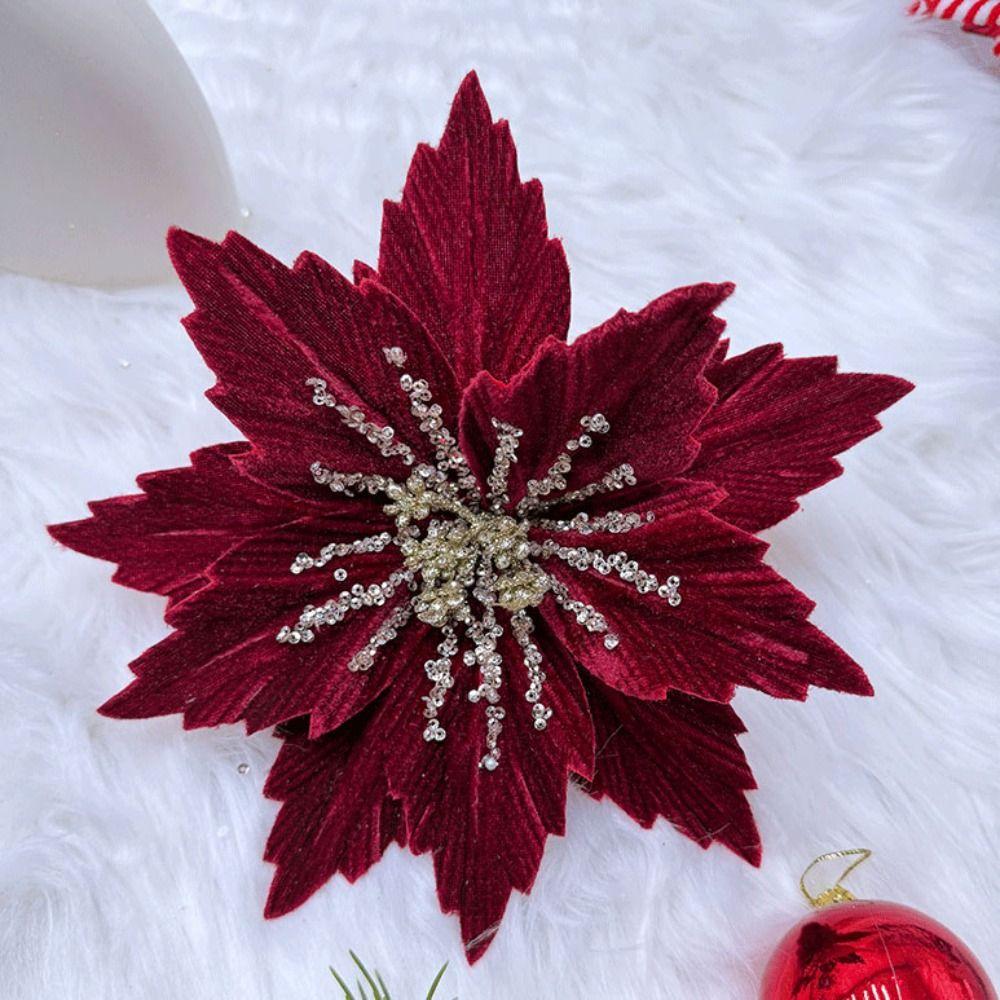 Sparkling Christmas Glitter Flower 24CM Sequins Flower Wedding Decoration