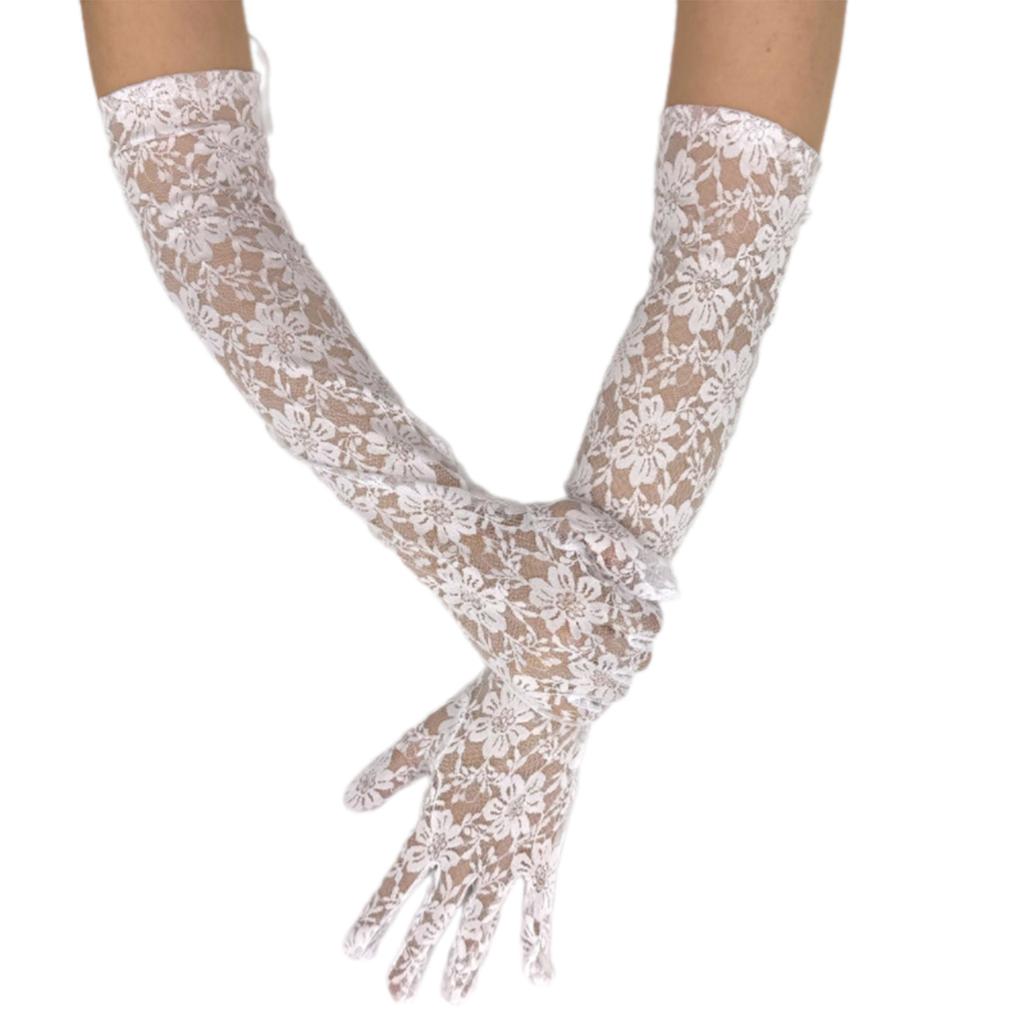 2pack Sophisticated Lace Evening Gloves Party Costume Gloves Fashionable Gloves for Evening Parties Weddings