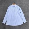 Longmei Women's Striped Pure Cotton Shirt, Spring-Summer 2026, Simple Commute Style with Lapel and Long Sleeves