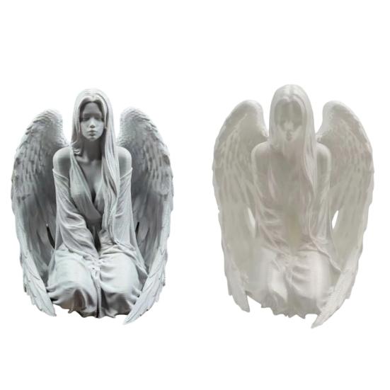 3D Printed Angel Figurine, Desktop Angel Ornament, Resin Angel Sculpture for Bedroom Entrance Hall Study Room Stylish Home Decor Gift
