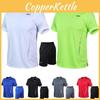 Stylish Mens 2pc Sport Wear Tracksuit With Breathable Short Sleeve T-shirt And Shorts