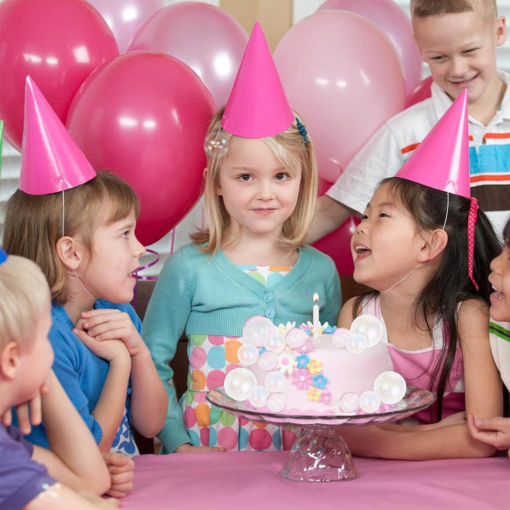 24Pcs Colorful Bubble Decorations Bubble Balls Cupcake Topper Set DIY Decor for Wedding Anniversary Baby Shower Birthday Party