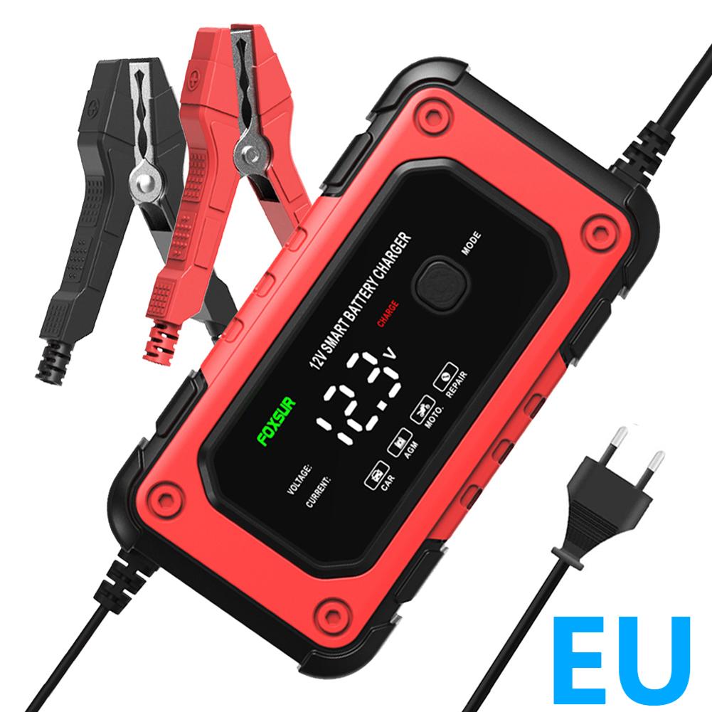 

Автомобильное зарядное устройство с большим дисплеем, автомобильные аксессуары 6A 12V, зарядное устройство для аккумуляторов автомобилей, мотоциклов, грузовиков, вилка для США/ЕС, автомобильное зарядное устройство