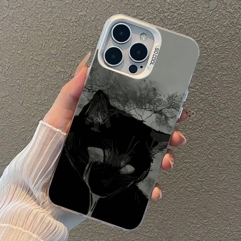 Dark Funny Monster Cat Phone Case For iPhone 17 Air 16 15 14 11 12 13 Pro Max Plus X XR XS Colored Silver Hard Cover