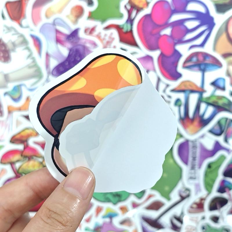 100Pcs Mushroom Stickers Aesthetic Stickers Pack Cute Colorful Mushroom Trendy Decor Vinyl Waterproof Stickers for Laptop