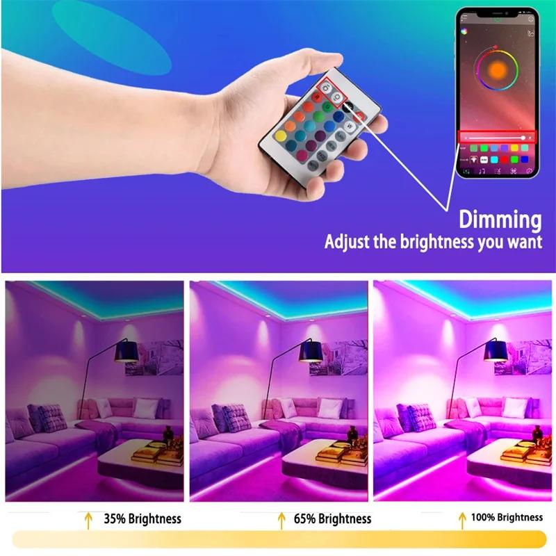 5050 RGB LED Strip Light USB 5V Smart Bluetooth Control IR Remote Flexible Led Tape 30/60 LEDs/M Colorful Ribbon Room Decor