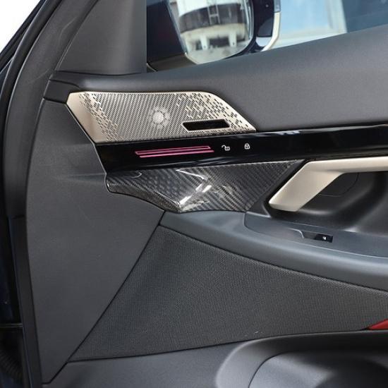 Real Carbon Fiber Car Door Inner Handle Front Cover For BMW 5 G60 2024 2025