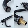 Black Faucets Tall Bathroom Vessel Sink Faucet Hot Cold Water Crane Oil Rubble Bronze Finished Deck Mounted ELF5002B