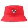Dog Pattern Embroidery Bucket Cap Fisherman Hat Sun Protection Breathable Gift