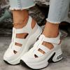 Fashion Women's Sandals New High Quality Buckling Platform Sandals Summer New Closed Toe Office and Career Summer Solid Wedge Shoes