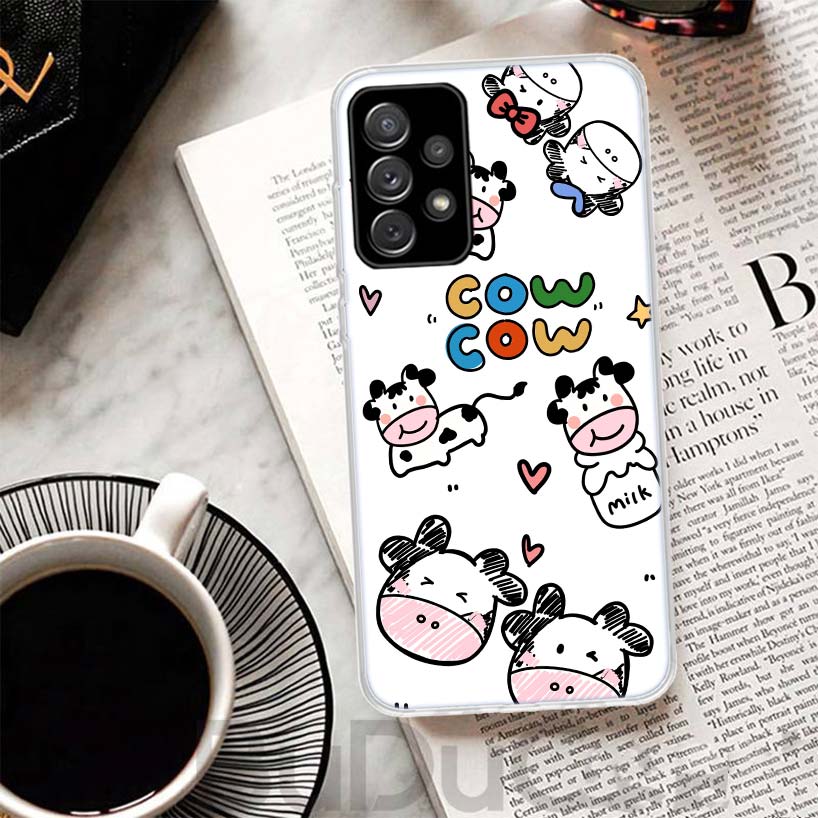 Dairy Cattle Cow Speckle Cute Cover For Samsung Galaxy A51 A50 A71 A70 Phone Case A21S A31 A41 A10 A20E A30 A40 A01 A11 A6 A7 A8