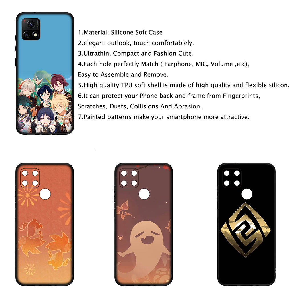 For Samsung Galaxy S24 S23 iPhone 16 15 14 Xiaomi Redmi Note 13 12 11 10 8 Plus 9 Pro Max X XR A16 Phone Case Genshin Impact Poster OPPO Huawei Cover