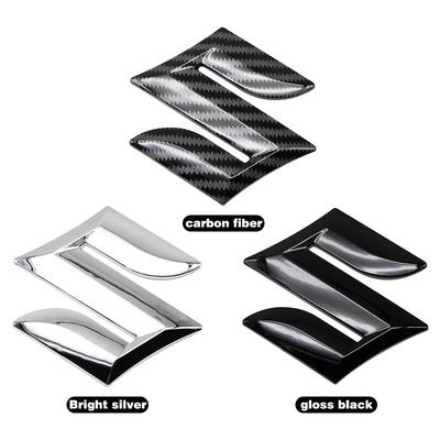 ABS S Logo Car Styling Cover Front Grille Badge Rear Trunk Emblem Decal For Suzuki Grand Swift Jimny Vitara Baleno SX4 Accessory