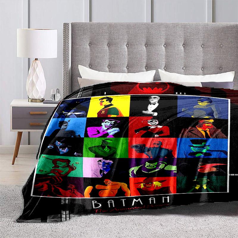 1pc Batman: The Animated Series Characters Cartoon Blanket,Portable Throw for Travel & Camping, All Season Cozy Blanket,Ideal Gift