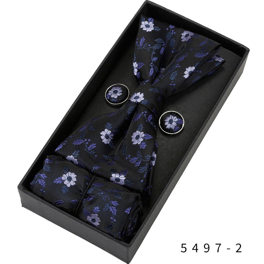 Men's Formal & Casual Bow Tie, Cufflinks, and Pocket Square Set - Korean Style for Weddings & Events