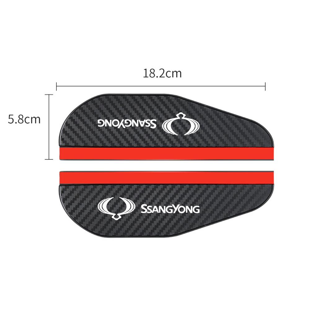 2Pcs car accessoires Awnings Shelters Rearview Mirror Rain Cover Carbon Fiber Side For Ssangyong Actyon Sport Korando Rexton