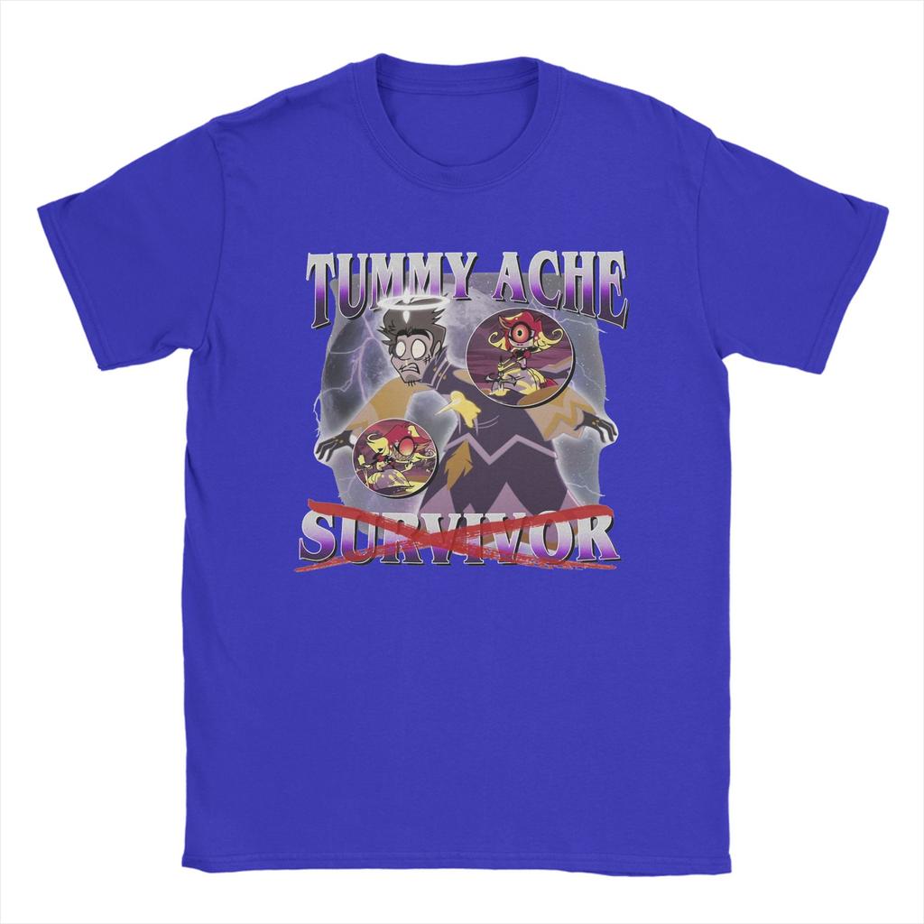 Adam Hazbins Hotels Tummy Ache Survivor Men's T Shirts Casual Tees Short Sleeve Crew Neck T-Shirt 100% Cotton Gift Idea Clothes