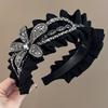 Wide Black Hairband Cloth Wrinkle Headband Simple Women Hair Hoop  Party