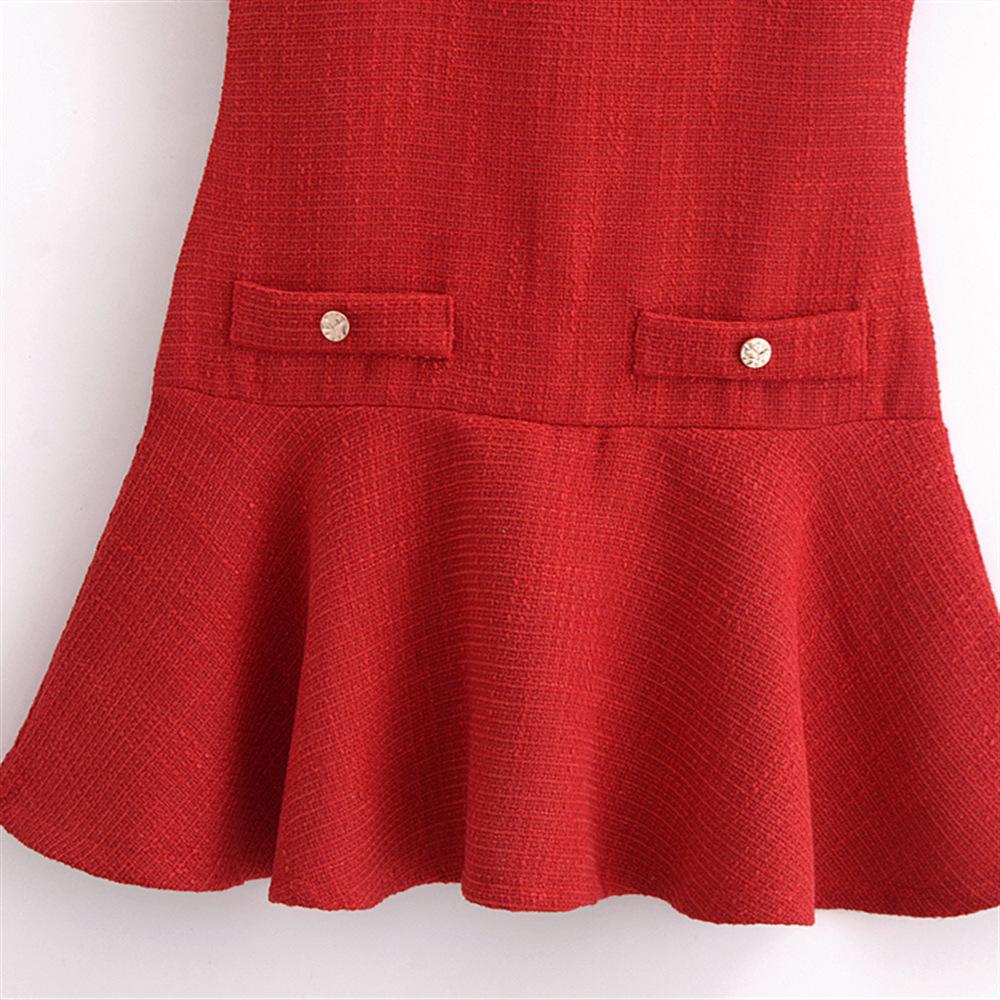 2025 Spring Women's Textured Slim Fit Sleeveless Dress