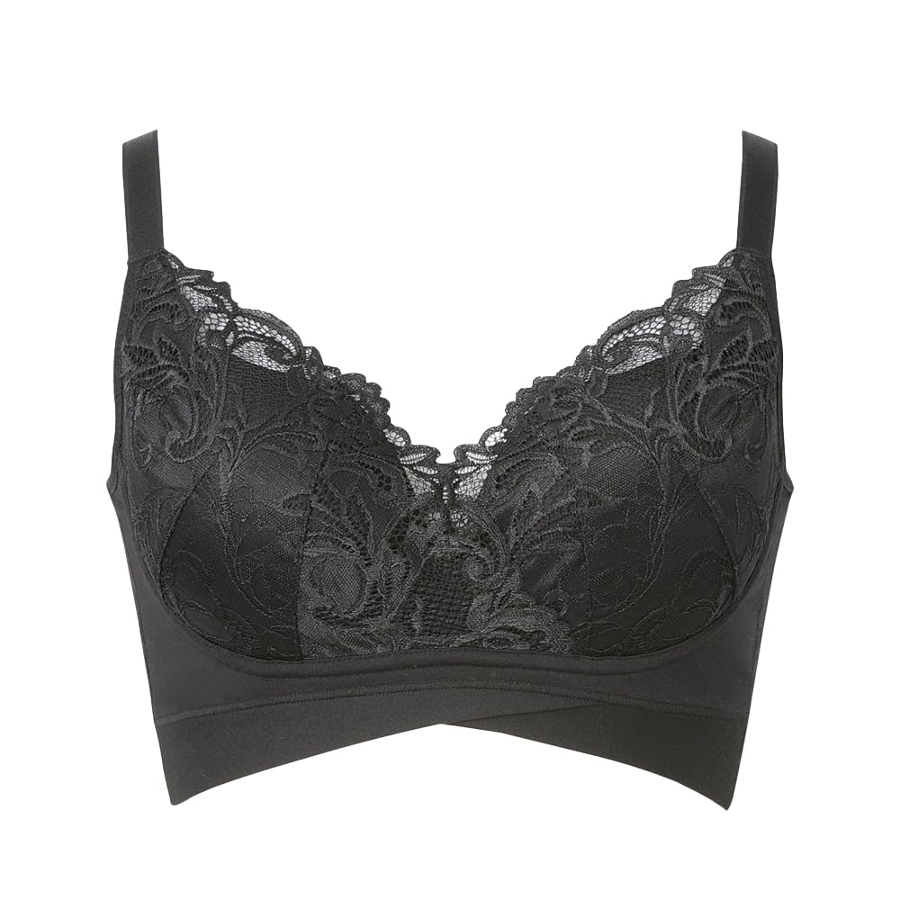 

Новый формирующий бюстгальтер улучшенной посадки 24 с ловцом сердец L [Bradelis York] Бюстгальтер без косточек, чашки, черный, чёрный