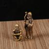 Retro Brass Sitting Bodhidharma Buddha Statue Desk Ornaments Metal Copper Dharma Figurines Miniatures Home Decorations Accessory
