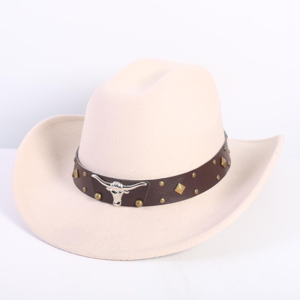 Beliebte europäische und amerikanische Mode OL-Stil einfarbiger Cowboyhut Herren und Damen High-End Zylinder Jazzhut Filzhut