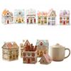 Set Casa delle Spezie del Villaggio di Natale da 6 Pezzi Ornamento a Forma di Casa Set Scatola Portaoggetti Mini Vasetti Casa delle Spezie del Villaggio per Villaggio di Natale Decorazioni per la Casa
