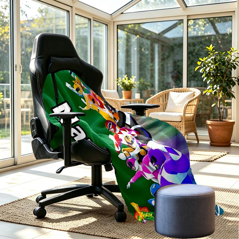 Individuell bedruckte Decken mit Namen, Mighty Morphin Power Rangers Motiv, Heimdekoration, Schlafzimmer, Sofa, Camping, Couch, Geschenke für Geburtstag Weihnachten