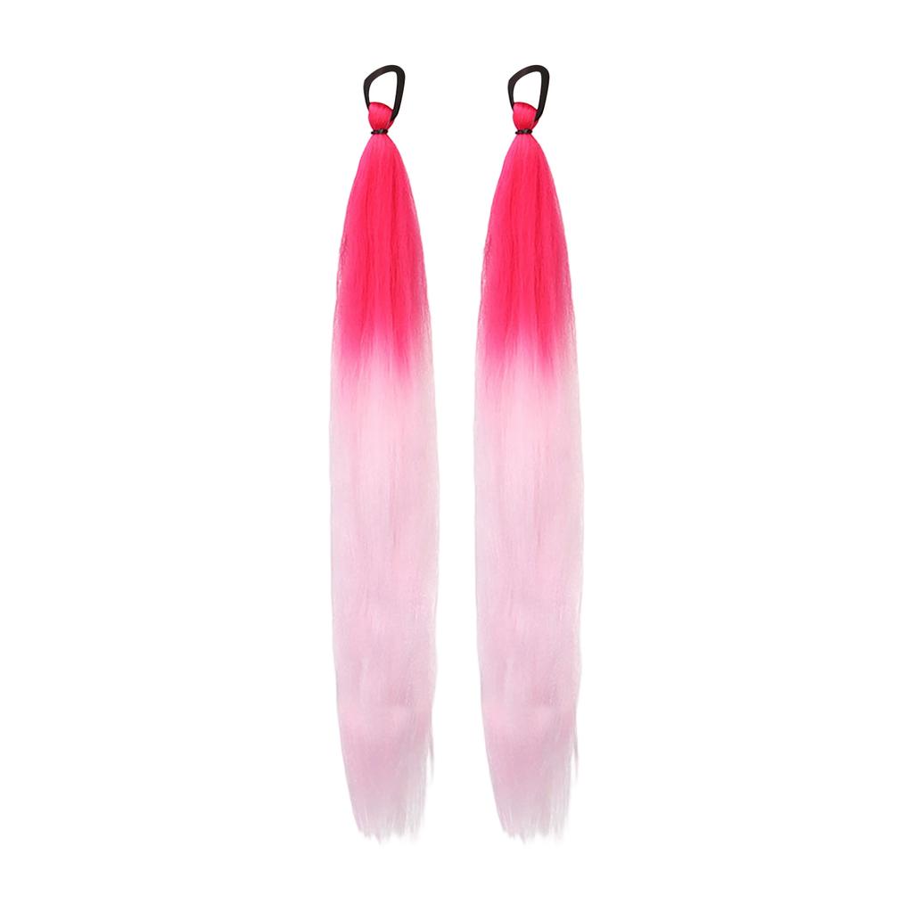 2PCS Colorful Elastic Rope Rubber Band Boxing Braid Wig Ponytail Hair Extensions