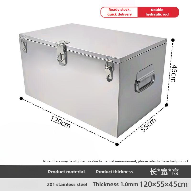 Stainless Steel Toolbox Rectangular Outdoor Box Hardware Durable Large Capacity Storage Toolkit Multi-purpose Tools Organizer