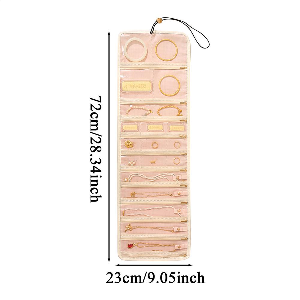 Travel Jewelry Case Organizer Pouch With Zipper Pockets Girls Rings Jewelry Travel Case For Earrings Rings Bracelets Watch