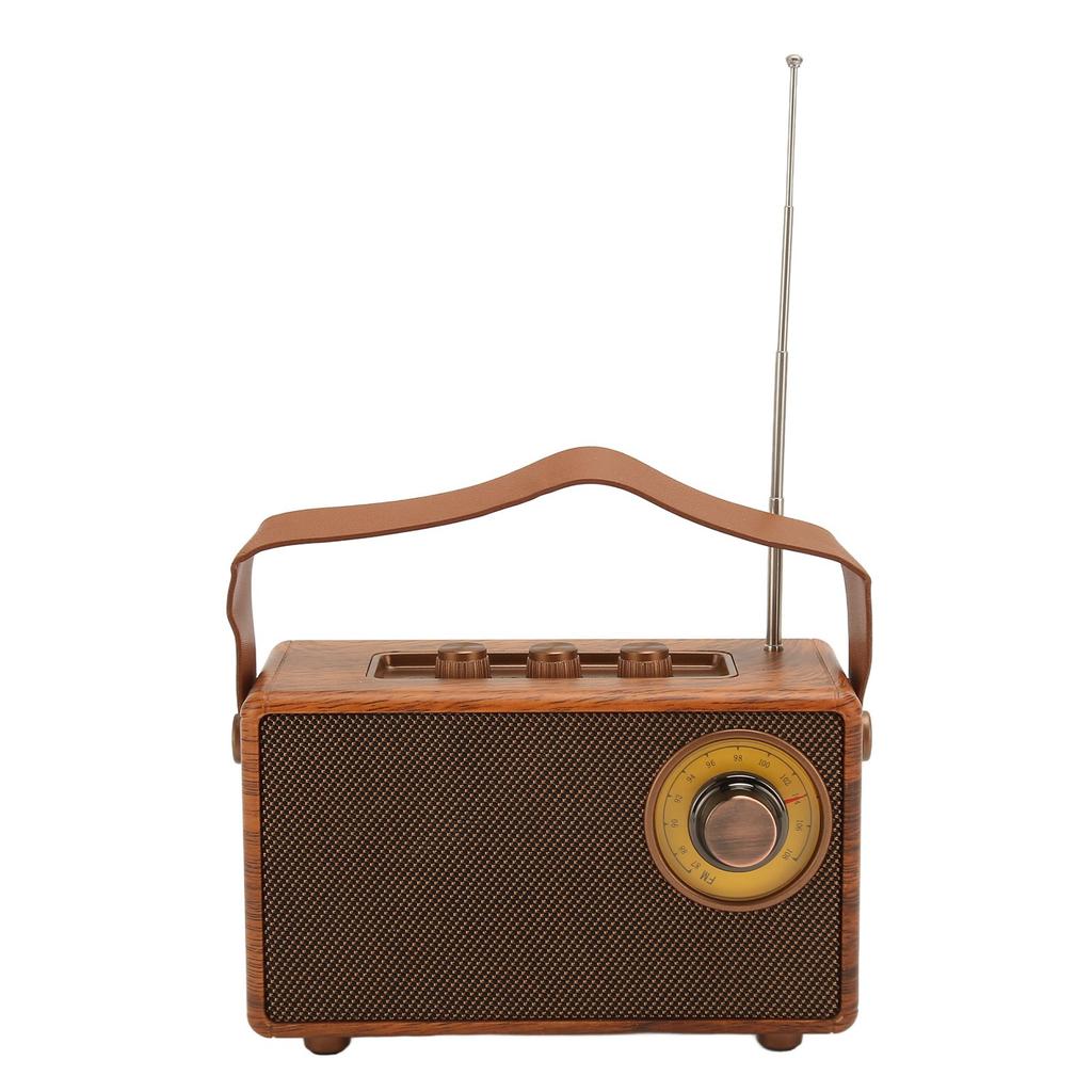 Retro Speaker, Portable Wireless FM Radio with HiFi Stereo Sound, 5.3, USB TF Card Playback, 8H , for Part