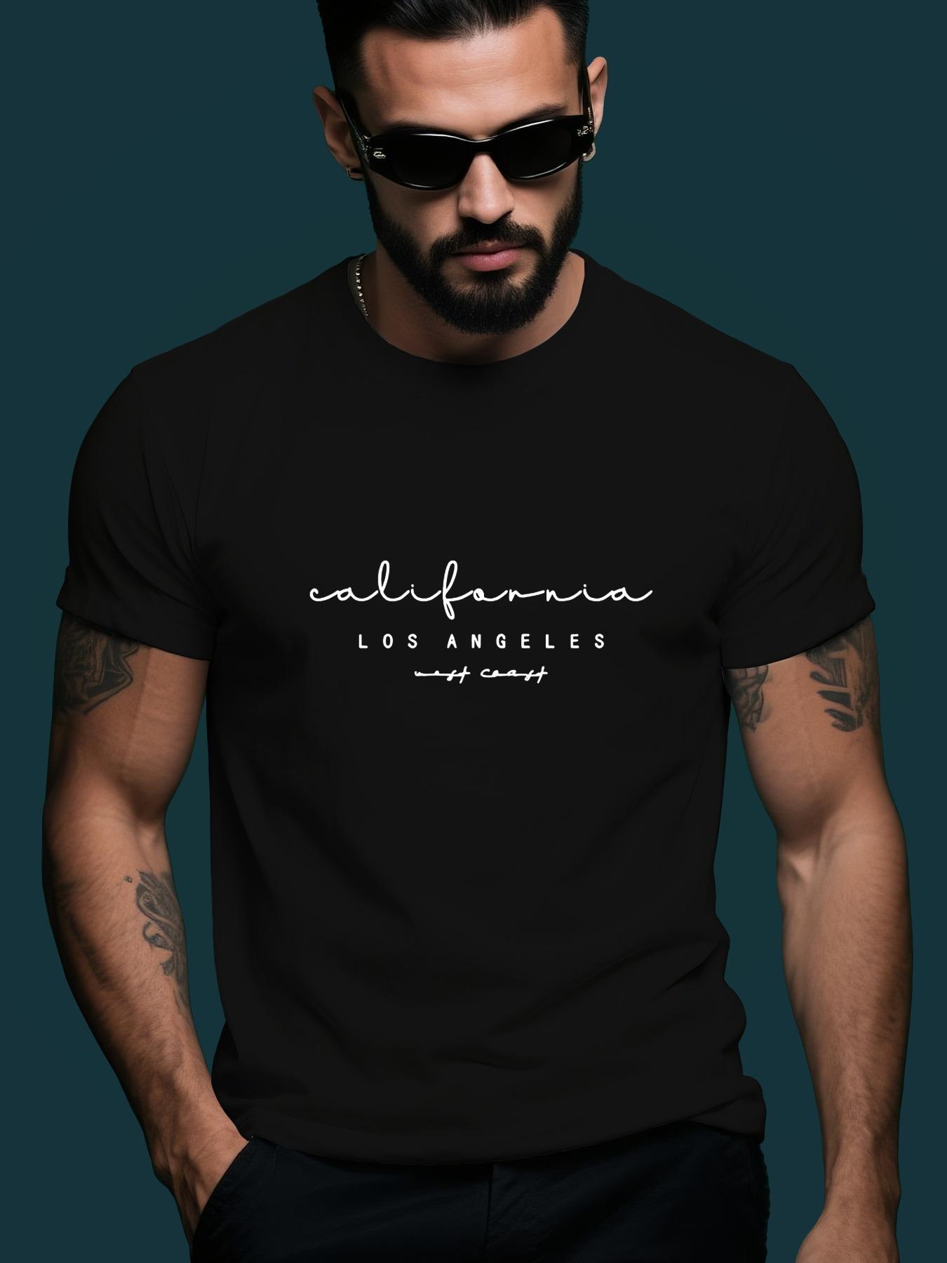Los Angeles Streetwear Tshirt - Light Grey Minimalist Cal... M